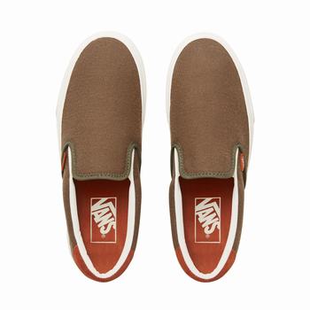 Damske Tenisky Vans Suede Flannel Slip-On 59 Olivovo Zelená VA98PTKNW